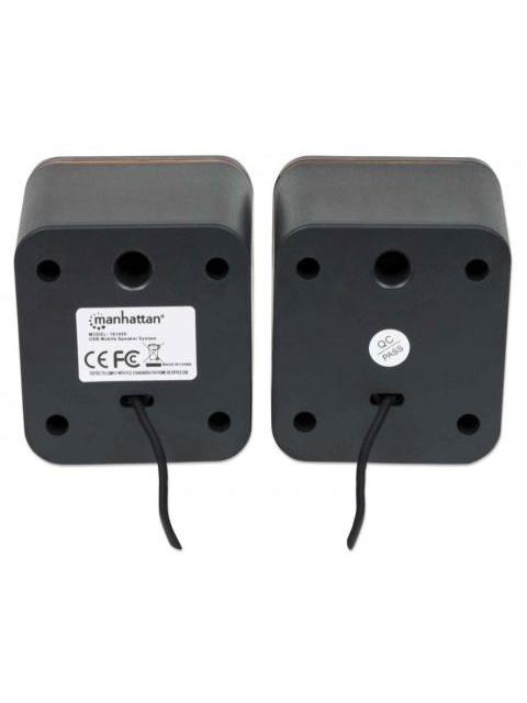 MANHATTAN BOCINAS PARA COMPUTADORA SERIE 2600 USB CUBO ALAMBRICO 3W RMS NEGRO - Imagen 4