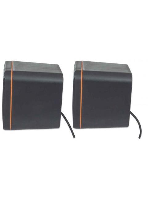 MANHATTAN BOCINAS PARA COMPUTADORA SERIE 2600 USB CUBO ALAMBRICO 3W RMS NEGRO - Imagen 5