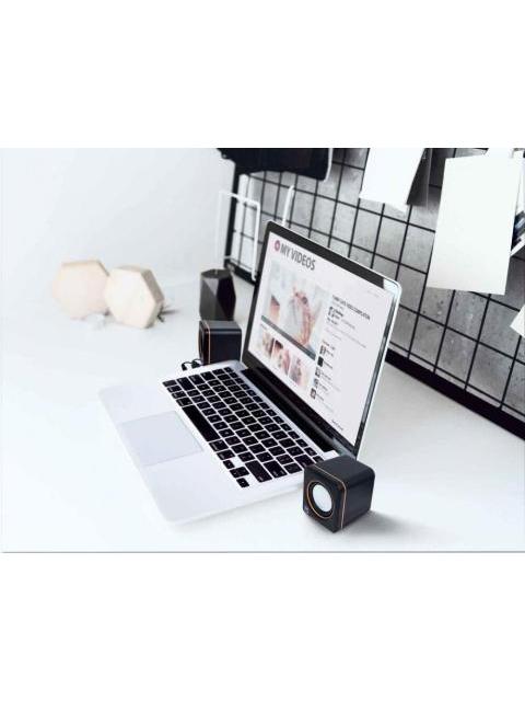 MANHATTAN BOCINAS PARA COMPUTADORA SERIE 2600 USB CUBO ALAMBRICO 3W RMS NEGRO - Imagen 7