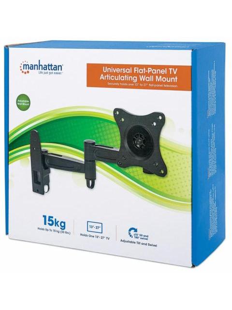 MANHATTAN BRAZO DE PARED PARA MONITOR 13 HASTA 15KG NEGRO - Imagen 3