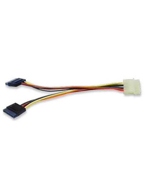 MANHATTAN CABLE 2X SATA 15-PIN MACHO - MOLEX (4-PIN) MACHO 15CM - Imagen 2