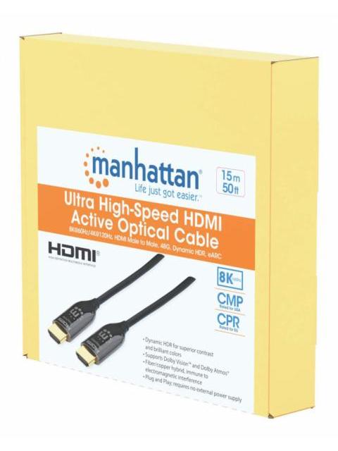 MANHATTAN CABLE 356176 HDMI 2.1 MACHO - HDMI MACHO 48 GBIT-S 15 METROS - Imagen 2