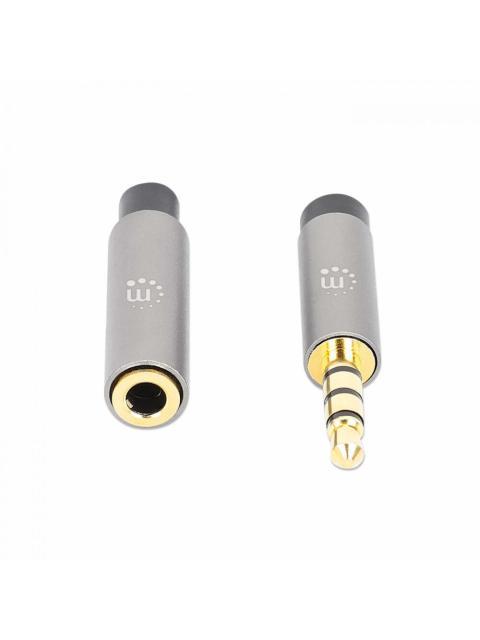 MANHATTAN CABLE AUX 3.5MM MACHO - 3.5MM HEMBRA 3 METROS NEGRO-PLATA - Imagen 4
