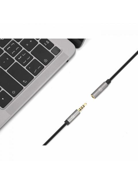 MANHATTAN CABLE AUX 3.5MM MACHO - 3.5MM HEMBRA 3 METROS NEGRO-PLATA - Imagen 6