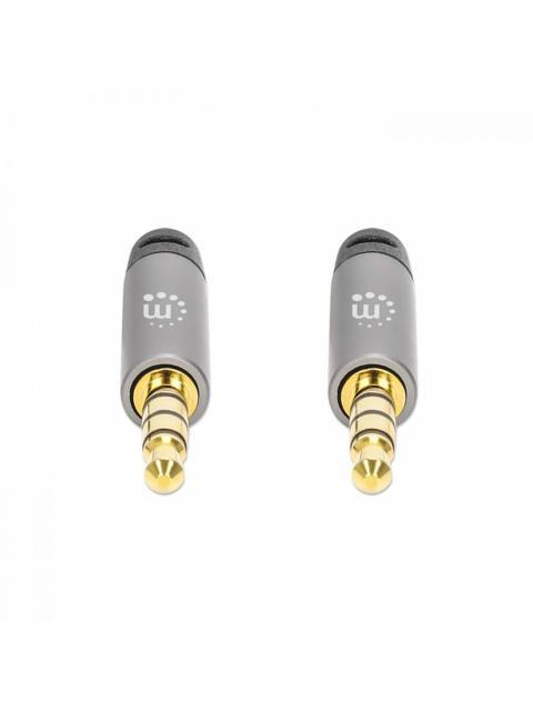 MANHATTAN CABLE AUX 3.5MM MACHO - 3.5MM MACHO 1 METRO NEGRO-PLATA - Imagen 4