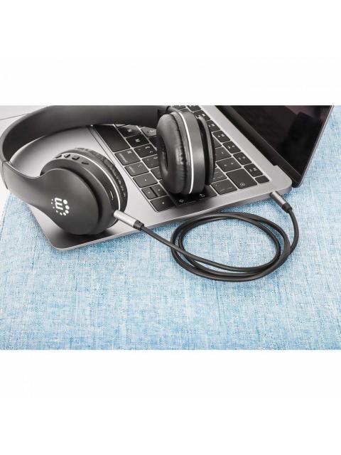 MANHATTAN CABLE AUX 3.5MM MACHO - 3.5MM MACHO 5 METROS NEGRO-PLATA - Imagen 8