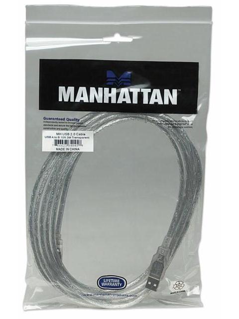 MANHATTAN CABLE DE ALTA VELOCIDAD USB 2.0 USB A MACHO - USB B MACHO 3 METROS PLATA - Imagen 5