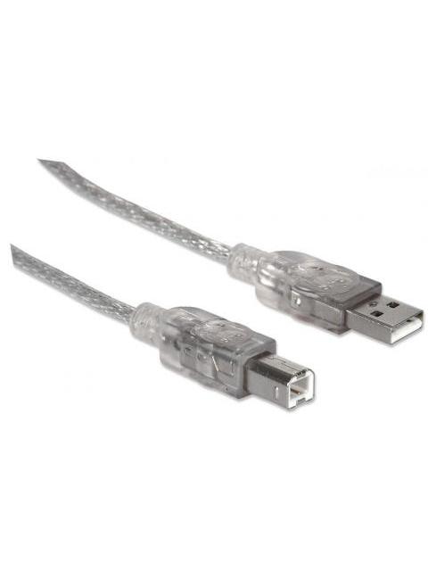 MANHATTAN CABLE DE ALTA VELOCIDAD USB 2.0 USB A MACHO - USB B MACHO 5 METROS PLATA - Imagen 3