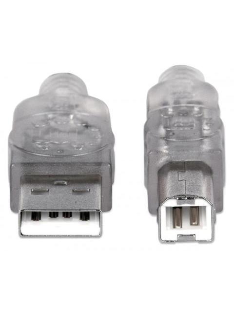 MANHATTAN CABLE DE ALTA VELOCIDAD USB 2.0 USB A MACHO - USB B MACHO 5 METROS PLATA - Imagen 4