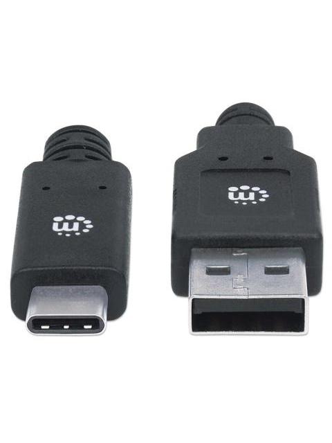 MANHATTAN CABLE DE CARGA USB A MACHO - USB C MACHO 2 METROS NEGRO - Imagen 4