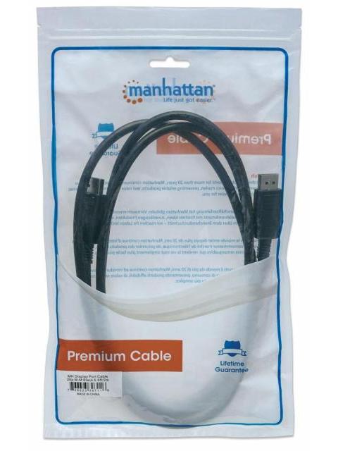 MANHATTAN CABLE DE VIDEO DISPLAYPORT 1.2 MACHO - DISPLAYPORT 1.2 MACHO 4K 60HZ 2 METROS NEGRO - Imagen 4