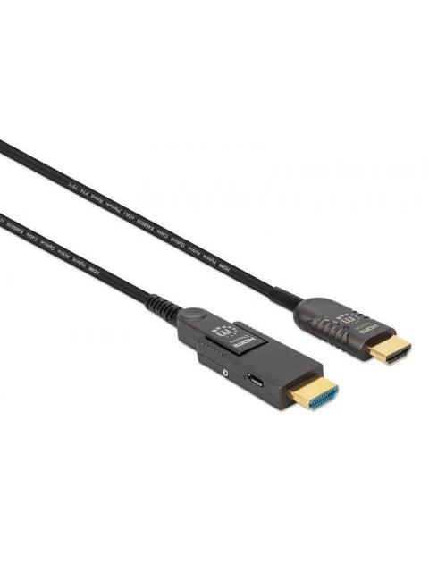 MANHATTAN CABLE DESMONTABLE HDMI OPTICO HDMI-A MACHO - HDMI-D MACHO 4K 60HZ 20 METROS NEGRO - Imagen 2