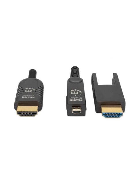MANHATTAN CABLE DESMONTABLE HDMI OPTICO HDMI-A MACHO - HDMI-D MACHO 4K 60HZ 20 METROS NEGRO - Imagen 3