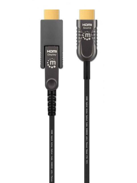 MANHATTAN CABLE DESMONTABLE HDMI OPTICO HDMI-A MACHO - HDMI-D MACHO 4K 60HZ 20 METROS NEGRO - Imagen 4