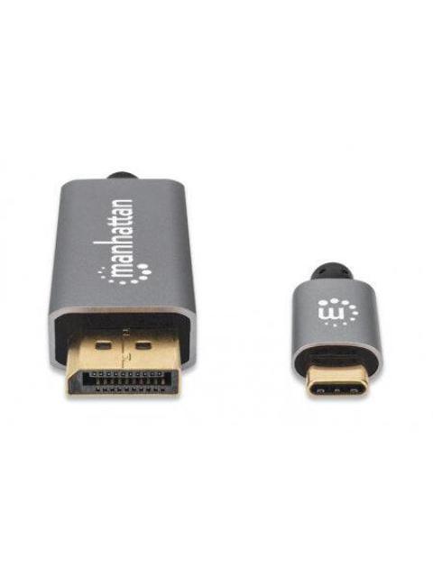 MANHATTAN CABLE DISPLAYPORT 1.4 MACHO - USB C MACHO 8K 60HZ 3 METROS NEGRO - Imagen 3