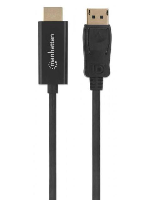 MANHATTAN CABLE DISPLAYPORT 1.2 MACHO - HDMI MACHO 1.8 METROS 4K 60HZ NEGRO - Imagen 3