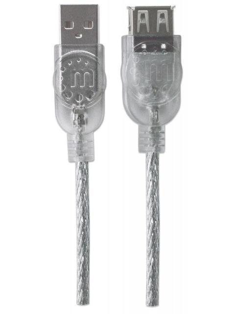 MANHATTAN CABLE EXTENSION DE ALTA VELOCIDAD USB 2.0 USB A MACHO - USB A HEMBRA 3 METROS PLATEADO - Imagen 4