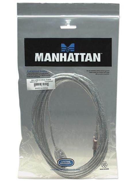 MANHATTAN CABLE EXTENSION DE ALTA VELOCIDAD USB 2.0 USB A MACHO - USB A HEMBRA 3 METROS PLATEADO - Imagen 7