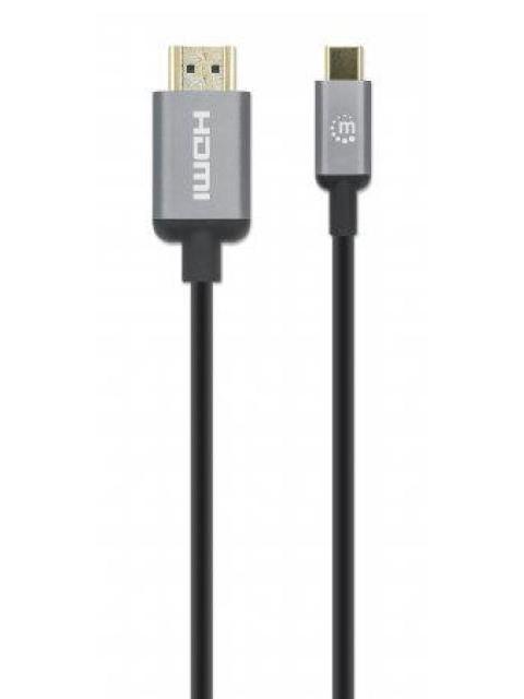 MANHATTAN CABLE HDMI-A MACHO - USB-C MACHO 4K 60HZ 1 METRO NEGRO-GRIS - Imagen 4