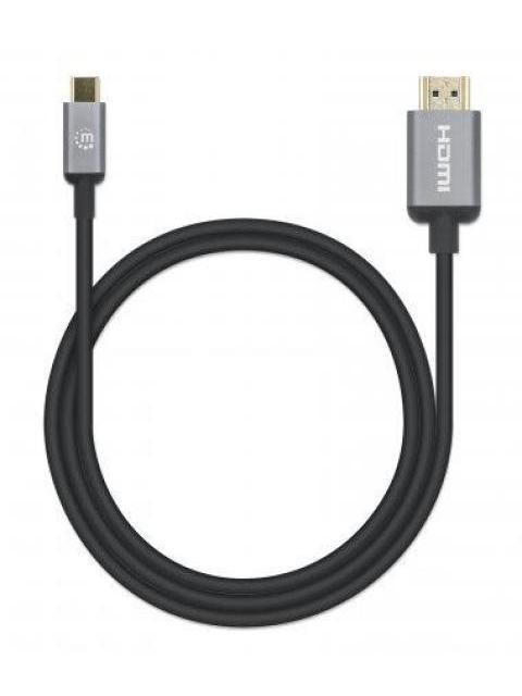 MANHATTAN CABLE HDMI-A MACHO - USB-C MACHO 4K 60HZ 1 METRO NEGRO-GRIS - Imagen 5