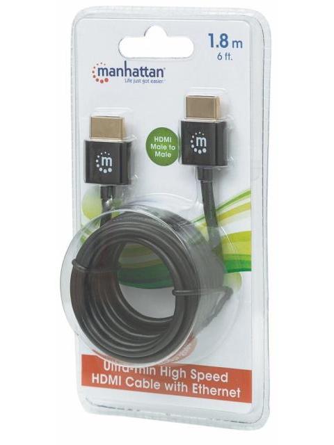 MANHATTAN CABLE HDMI MACHO - HDMI MACHO 4K 60HZ 1.8 METROS NEGRO - Imagen 6