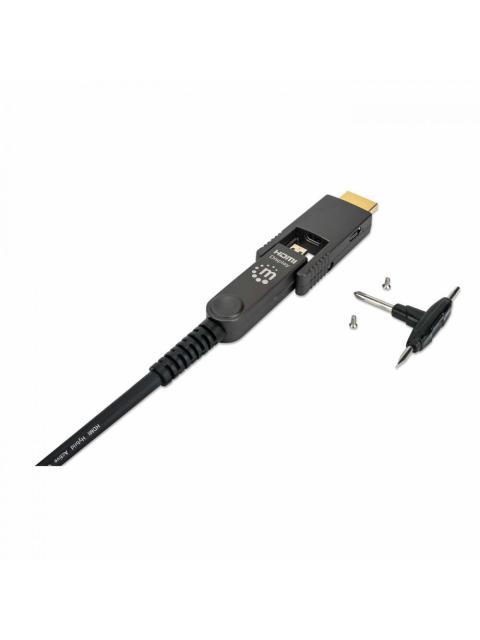MANHATTAN CABLE OPTICO ACTIVO HDMI MACHO - HDMI MACHO CON CONECTOR DESMONTABLE 50 METROS NEGRO - Imagen 4