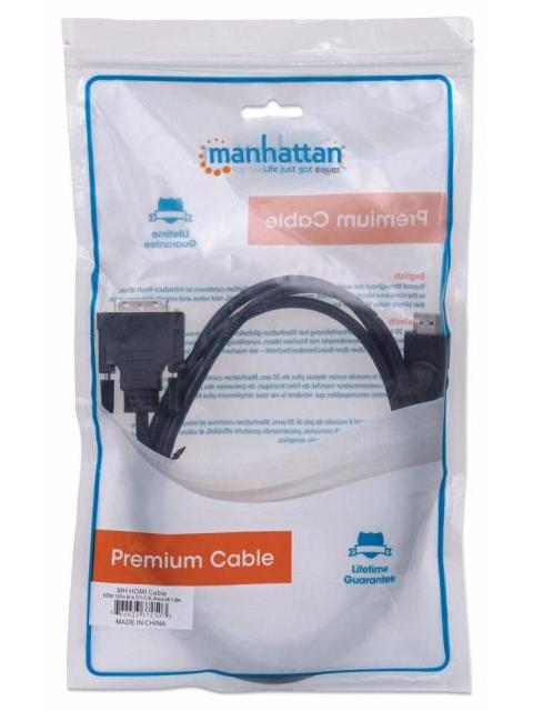MANHATTAN CABLE HDMI MACHO - DVI-D 24+1 MACHO 1080P 60HZ 1.8 METROS NEGRO - Imagen 2