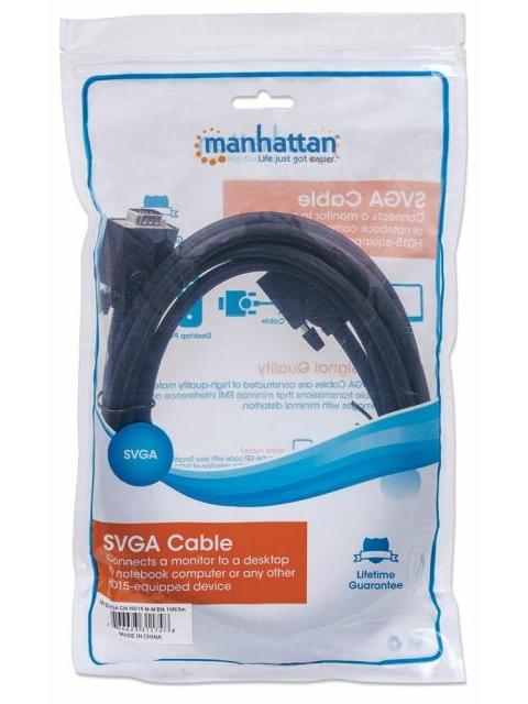 MANHATTAN CABLE PARA MONITOR SVGA 8MM VGA (D-SUB) MACHO - VGA (D-SUB) MACHO 3 METROS NEGRO - Imagen 5
