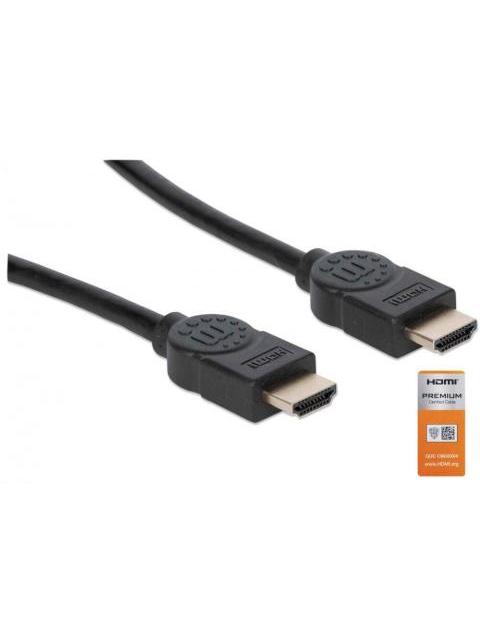MANHATTAN CABLE CERTIFICADO PREMIUM HDMI 2.0 MACHO - HDMI 2.0 MACHO 4K 60HZ 3 METROS NEGRO - Imagen 2