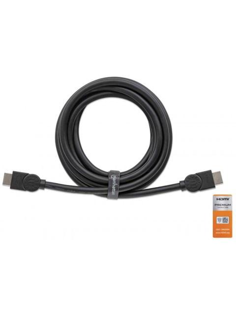 MANHATTAN CABLE CERTIFICADO PREMIUM HDMI 2.0 MACHO - HDMI 2.0 MACHO 4K 60HZ 3 METROS NEGRO - Imagen 3