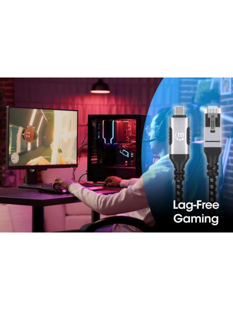 MANHATTAN CABLE RJ-45 MACHO - USB-C MACHO 2 METROS - Imagen 6
