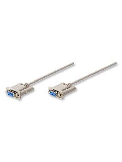MANHATTAN CABLE SERIAL DE MODEM NULO DB9 HEMBRA - DB9 HEMBRA 1.8 METROS GRIS