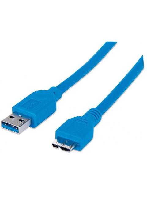 MANHATTAN CABLE USB A MACHO - MICRO USB B MACHO 2 METROS AZUL