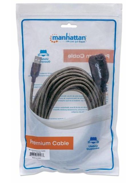 MANHATTAN CABLE USB A MACHO - USB A HEMBRA 10 METROS NEGRO - Imagen 3