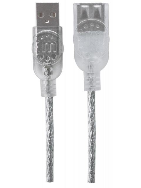 MANHATTAN CABLE USB A MACHO - USB A HEMBRA 1.8 METROS PLATA - Imagen 3