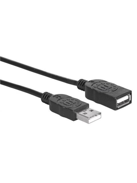 MANHATTAN CABLE USB A MACHO - USB A HEMBRA 1 METRO NEGRO - Imagen 2