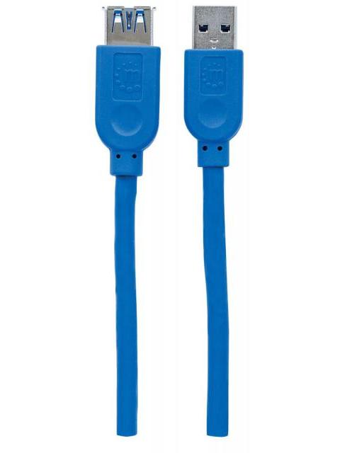 MANHATTAN CABLE USB A MACHO - USB A HEMBRA 1 METROS AZUL - Imagen 4