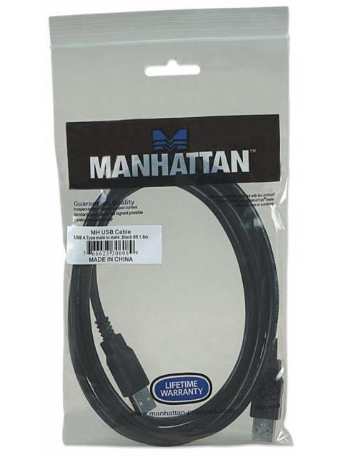 MANHATTAN CABLE USB A MACHO - USB A MACHO 1.8 METROS NEGRO - Imagen 5