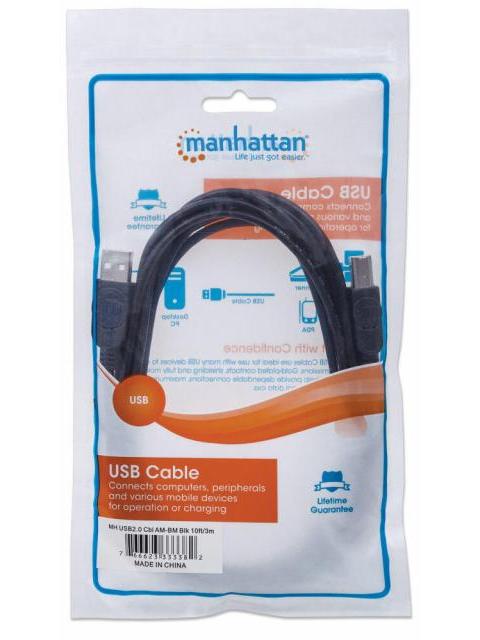 MANHATTAN CABLE USB A MACHO - USB B MACHO 1 METRO NEGRO - Imagen 6