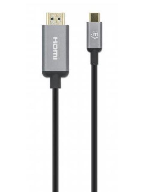 MANHATTAN CABLE USB C MACHO - HDMI MACHO 2 METROS NEGRO-PLATA - Imagen 4