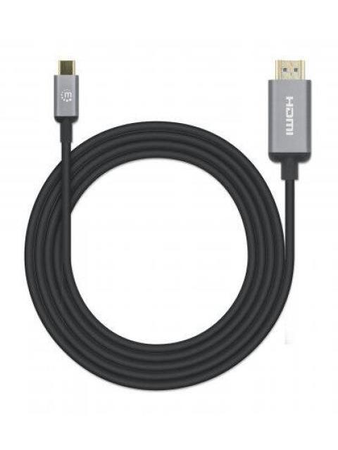 MANHATTAN CABLE USB C MACHO - HDMI MACHO 2 METROS NEGRO-PLATA - Imagen 5