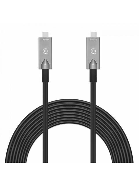 MANHATTAN CABLE USB C MACHO - USB C MACHO 10 METROS GRIS-NEGRO - Imagen 5