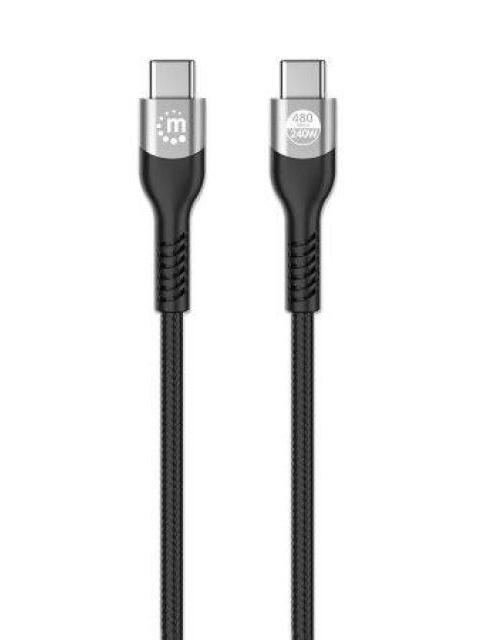 MANHATTAN CABLE USB-C MACHO - USB-C MACHO 2 METROS NEGRO - Imagen 4