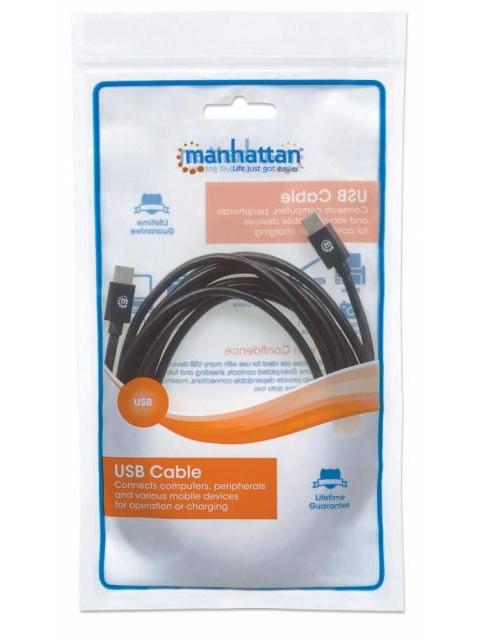 MANHATTAN CABLE USB C MACHO - USB C MACHO 3 METROS NEGRO - Imagen 5
