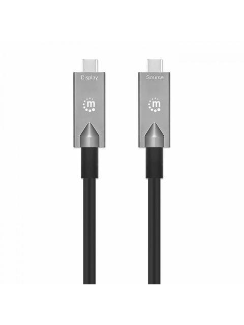 MANHATTAN CABLE USB C MACHO - USB C MACHO 7.5 METROS GRIS-NEGRO - Imagen 3