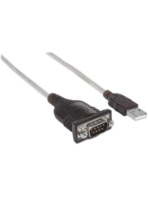 MANHATTAN CABLE USB MACHO - DB9 MACHO 45CM PLATA - Imagen 2