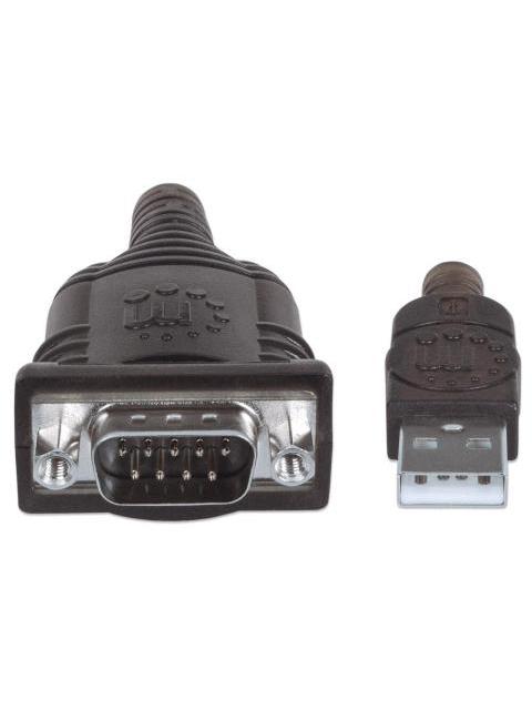 MANHATTAN CABLE USB MACHO - DB9 MACHO 45CM PLATA - Imagen 3