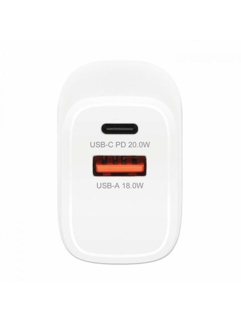 MANHATTAN CARGADOR DE PARED 20W 1X USB 3.0 1X USB C BLANCO - Imagen 4