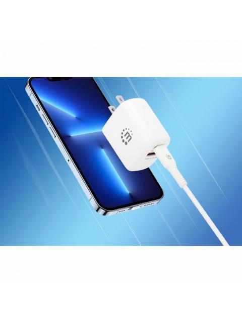 MANHATTAN CARGADOR DE PARED 20W 1X USB 3.0 1X USB C BLANCO - Imagen 8