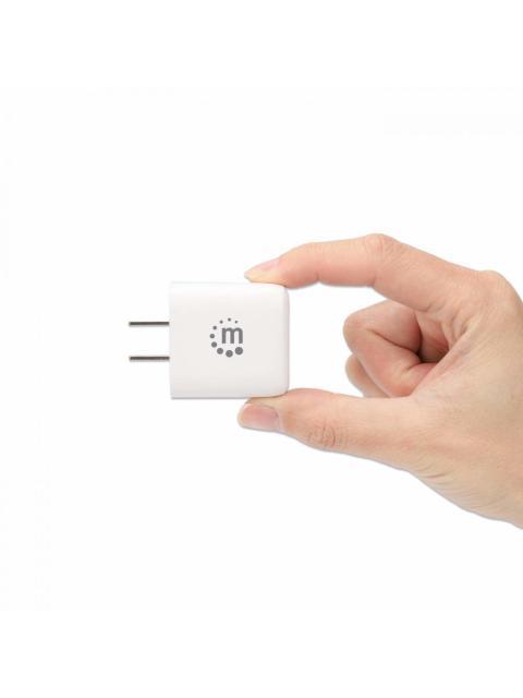 MANHATTAN CARGADOR DE PARED 20W 1X USB 3.0 1X USB C BLANCO - Imagen 9